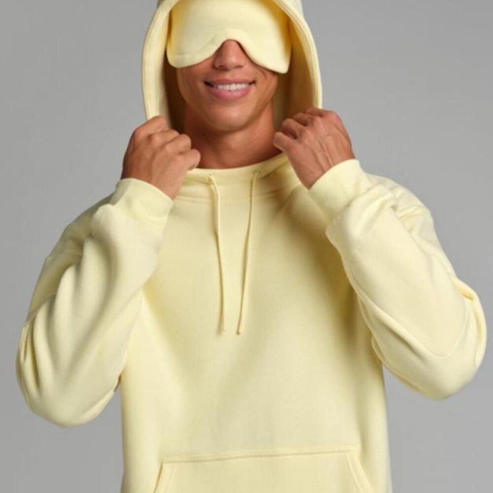Comfrt Women's Yellow and Cream Hoodie